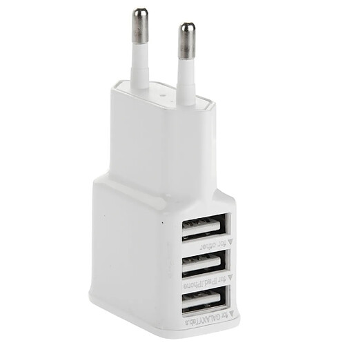 Wewoo Pour iPhone, Galaxy, Huawei, Xiaomi, blanc LG, HTC et autres smartphone 5V 2A UE Plug 3 USB Chargeur Adaptateur,