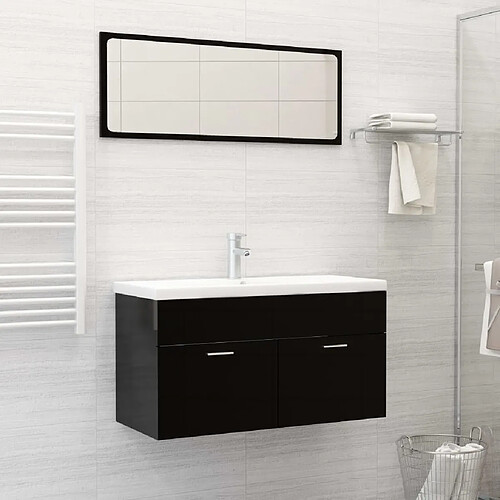 vidaXL Lavabo encastré avec robinet 91x39x18 cm céramique blanc