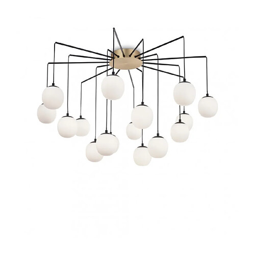 Ideal Lux Suspension Rhapsody Métal Noir 16 ampoules 54cm