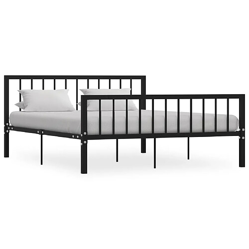 vidaXL Cadre de lit sans matelas noir métal 160x200 cm