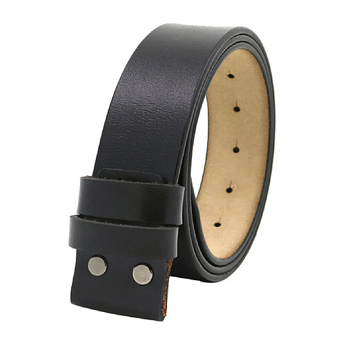 Ceinture En Cuir Sangle De Ceinture à Pression 1,5 '' (38 Mm) Large Ceinture Sans Boucle Noir