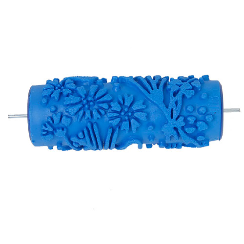 15cm Rouleau de Peinture Gaufré Empaistic pour Décoration Murale Motif de Fleur Bleu