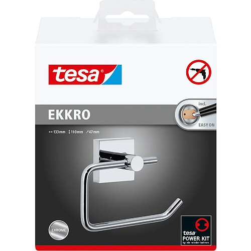 tesa Porte-papier WC EKKRO, avec colle, chromé ()