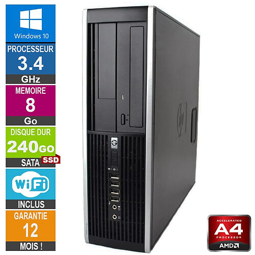 PC HP Pro 6305 SFF A4-5300B 3.40GHz 8Go/240Go SSD Wifi W10 · Reconditionné