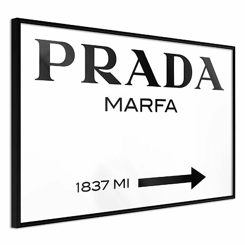 Paris Prix Affiche Murale Encadrée Prada White 60 x 40 cm Noir