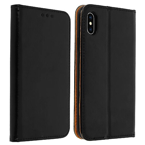 Avizar Étui iPhone X / XS Housse cuir portefeuille fonction support noir coque souple