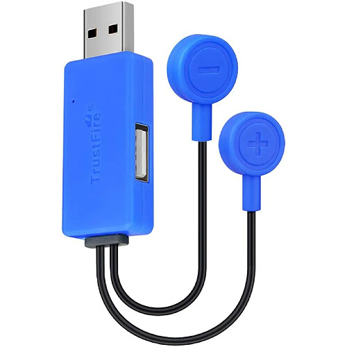 SANAG Rk-Hytqwr Chargeur Usb Magnétique Pour 26650 21700 20700 18650 16340 Batterie Li-Ion Téléphone Portable, Chargeur De Batterie Magnétique Usb, Bleu