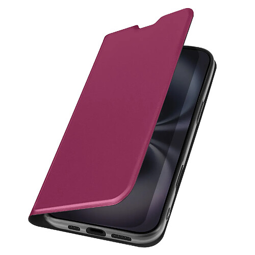 Avizar Étui pour iPhone 16 Soft touch Porte-carte Support Vidéo Bordeaux