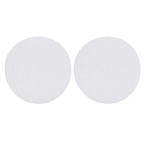 2x Rond Blanc Tapis Crochet Maille Toile Pour Tapis Faisant Loquet Crochet Artisanat 24cm