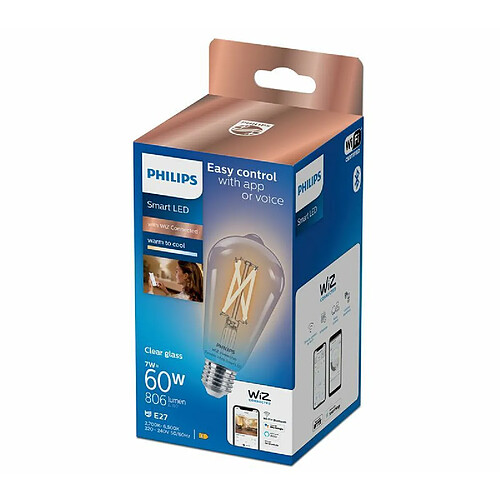 Philips Ampoule LED connectée Edison WIZ Translucide 60w