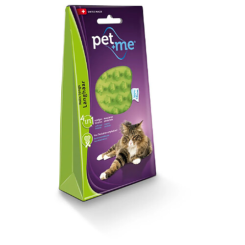 Brosse Poils Longs pour Chat - Pet+Me - Verte