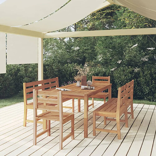 vidaXL Ensemble à manger de jardin 5pcs Bois de teck massif