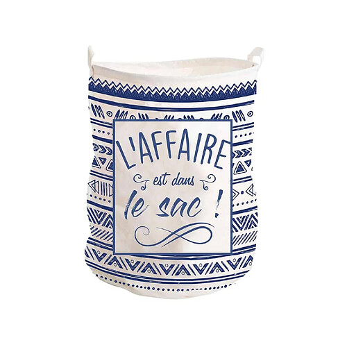 Sudtrading Panier à linge "L'affaire est dans le sac" - 40 x 50cm - blanc