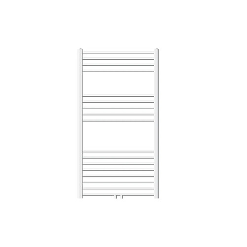 ECD Germany Radiateur Porte Serviettes mural Radiateur Sèche-serviettes coudé 750 x 1200 mm blanc avec connexion centrale