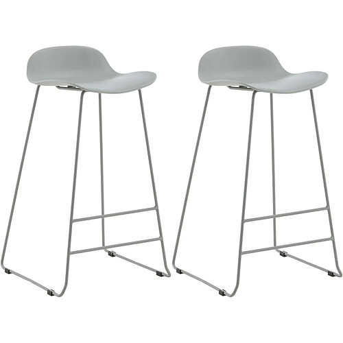 Venture Home Tabouret de bar en acier et plastique Wave (Lot de 2) gris.