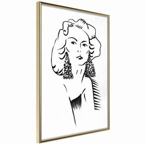 Paris Prix Affiche Murale Encadrée Hypnotic Earrings 40 x 60 cm Or