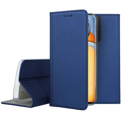 Htdmobiles Housse pour Xiaomi Redmi 13C / Poco C65 / Poco M6 5G - etui coque pochette portefeuille + film ecran - BLEU MAGNET