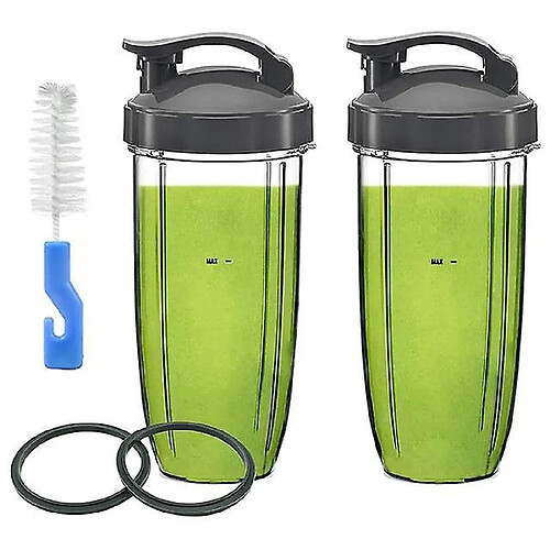 Universal Tasse de remplacement 32 oz avec couvercle pour ampoule de camping d'origine mélangeur PRO 900W 600W pour lames de rechange pièces(blanche)