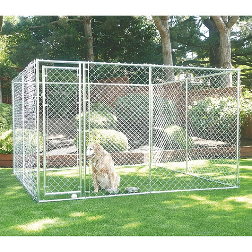 Bcelec RA-D33 Parc à Chiots 3x3x1.8m ou 1.5x4.6x1.8m, enclos pour chiens, chenil d'extérieur, enclos d'exercice cage pour chiens