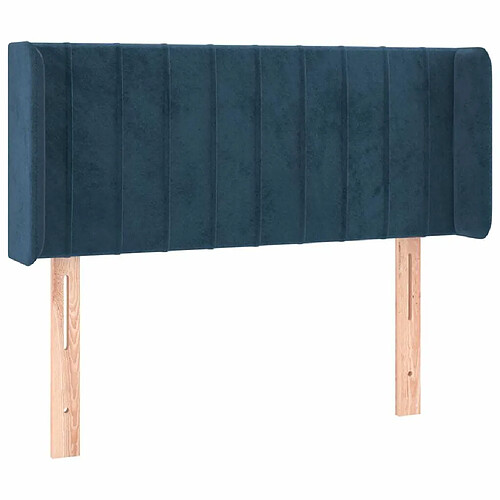 Maison Chic Tête de lit moderne avec oreilles pour chambre - Décoration de lit Bleu Foncé 83x16x78/88 cm Velours -MN60188