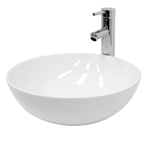 Ecd Germany Lavabo en céramique blanc 400 x 147 mm