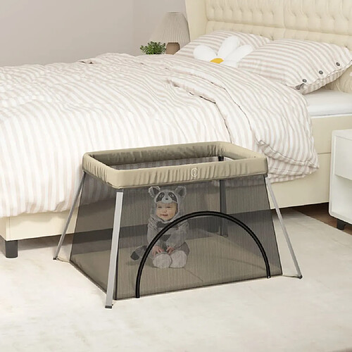 vidaXL Parc Bébé Matelas Taupe