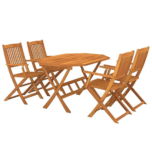 Maison Chic Ensemble de salle à manger de jardin 5 pcs,Table et chaises d'extérieur Bois d'acacia solide -GKD752555