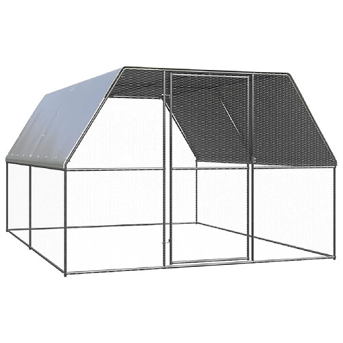 vidaXL Poulailler d'extérieur 3x4x2 m Acier galvanisé