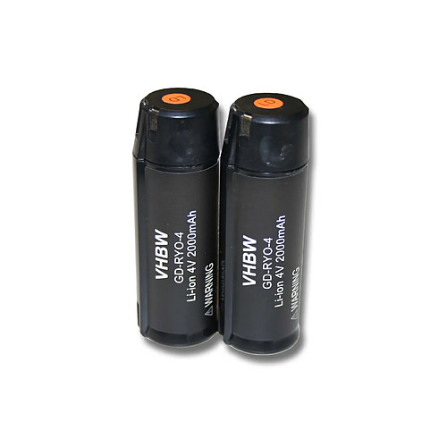 Lot de 2 batteries vhbw 2000mAh pour outils Ryobi RP4900, TEK 4, TEK4, Ryobi AP4001, Ryobi CSD42l, Taille-haie Ryobi RGS410. Remplace: Ryobi AP4001.