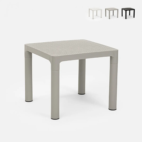 Ahd Amazing Home Design Table basse carré 45x45 cm café bar jardin intérieur extérieur Aviat, Couleur: Gris