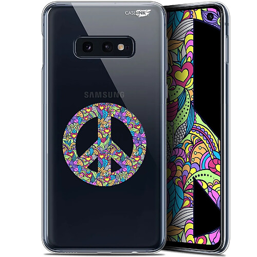 Caseink Coque arrière Samsung Galaxy S10e (5.8 ) Gel HD [ Nouvelle Collection - Souple - Antichoc - Imprimé en France] Peace And Love