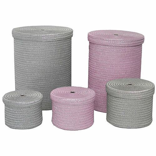 Set de basket DKD Home Decor polypropylène (42 x 42 x 50 cm) (5 pcs)