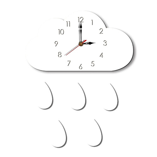 Wewoo Horloge murale décorative de salon créatif en forme de nuages blanc