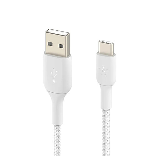 Câble USB-C en Nylon Belkin 2m Blanc