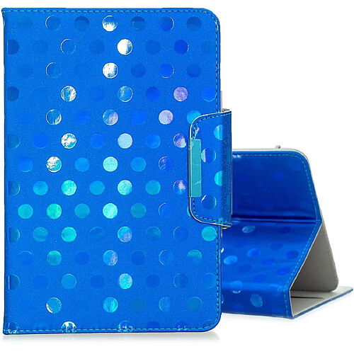 Wewoo Housse Coque Pour étui en cuir à rabat horizontal de 10 pouces tablette universelle de couleur unie avec point de vagueavec support bleu royal