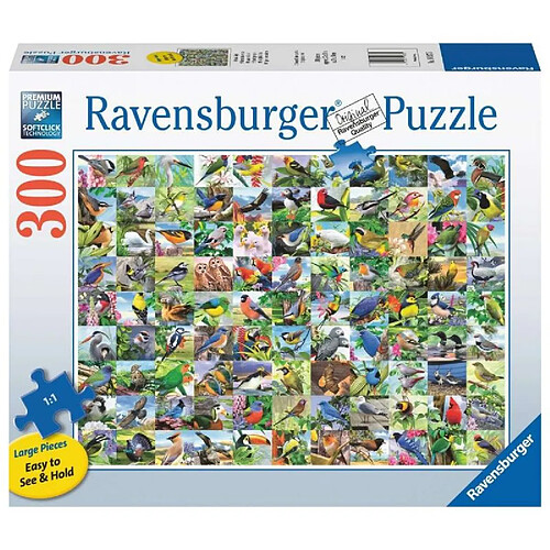 Puzzle 2D Large format: 99 Delightful birds 300 elements