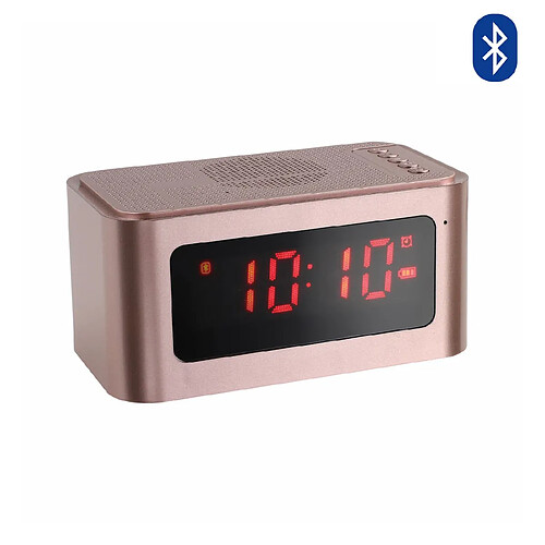 LaCoqueFrançaise Réveil haut-parleur Bluetooth Radio FM rose gold