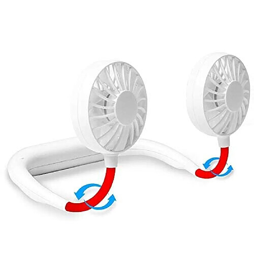 Ventilateur de cou Portable, Ventilateur à main Sans Main USB Rechargeable mini Cou de Sport Suspendu Batterie au lithium Ventilateurs rechargeables bureau petits ventilateurs bureau minuscule éclairé