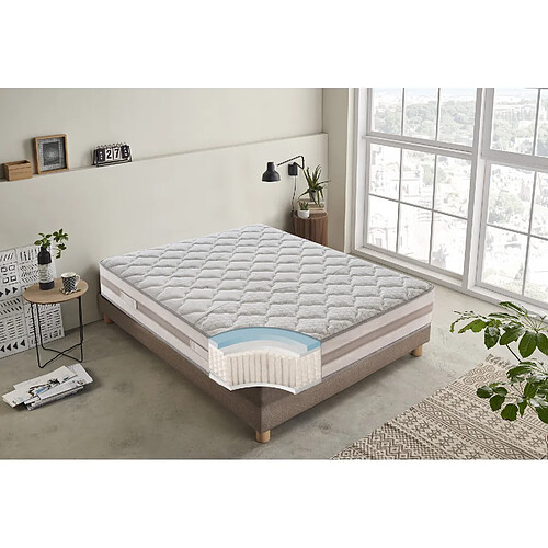 Materassi&Doghe Matelas 180x200 à ressorts ensachés - mémoire de forme à 9 zones