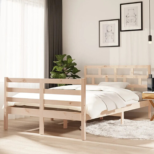 vidaXL Cadre de lit sans matelas bois massif 120x200 cm