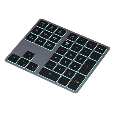 Clavier numérique sans fil rétroéclairé Pavé numérique Bluetooth Clavier numérique rechargeable à 34 touches Pavé numérique externe Saisie de données