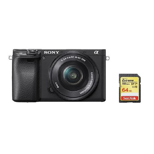 SONY A6400 Black KIT SEL 16-50MM F3.5-5.6 OSS Black + 64GB SD card