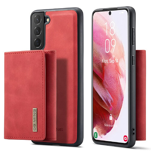 Etui en PU DG.MING prend en charge le chargement sans fil, détachable 2 en 1, magnétique rouge pour votre Samsung Galaxy S22 5G