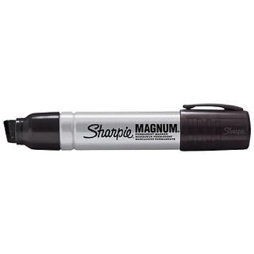 SHARPIE - Marqueur Magnum corps en métal noir (pointe biseautée)