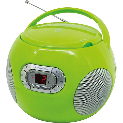 Soundmaster radio portable FM avec lecteur CD AUX sur secteur ou piles vert