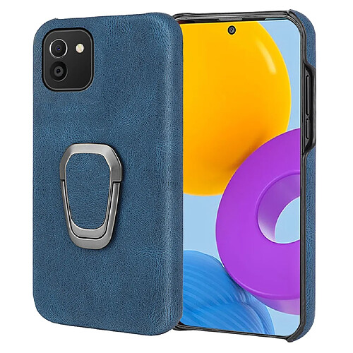 Coque en TPU + PU anti-rayures, antichoc avec béquille à anneau rotatif bleu pour votre Samsung Galaxy A03 (EU Version)