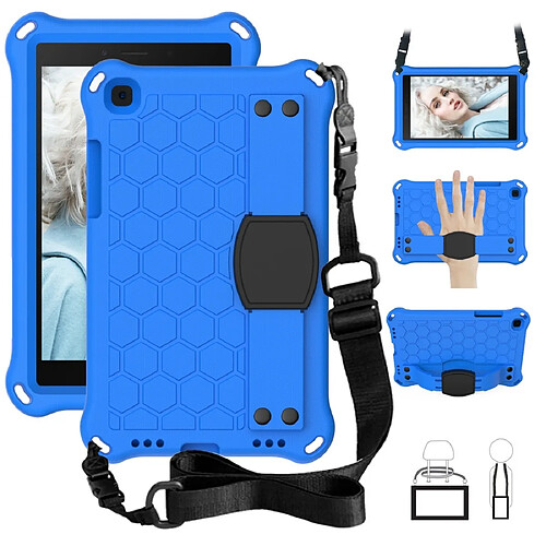 Wewoo Housse Coque Pour Galaxy Tab A8.0 T290 / T295 ?2019? Conception en nid d'abeille EVA + PC de protection plate anti-chute à quatre coins avec sangles bleu + noir