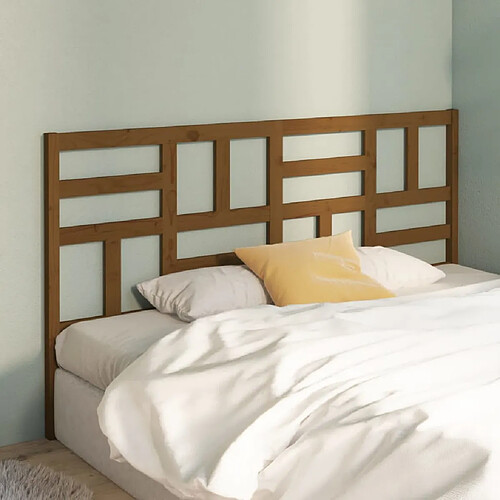 vidaXL Tête de lit Marron miel 206x4x104 cm Bois massif de pin