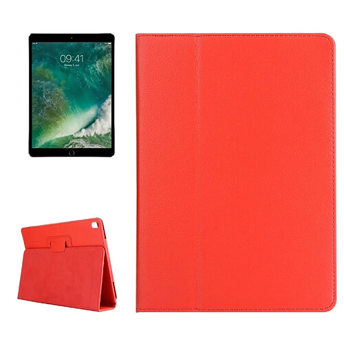 Wewoo Coque rouge pour iPad Pro 10,5 pouces Litchi Texture double rabat en cuir horizontale avec étui