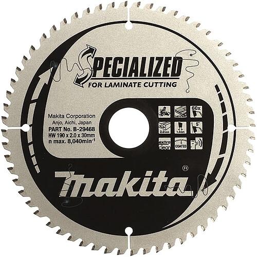 MAKITA Lames carbure Specialized pour bois stratifié (Ø 260 mm - 84 dents)